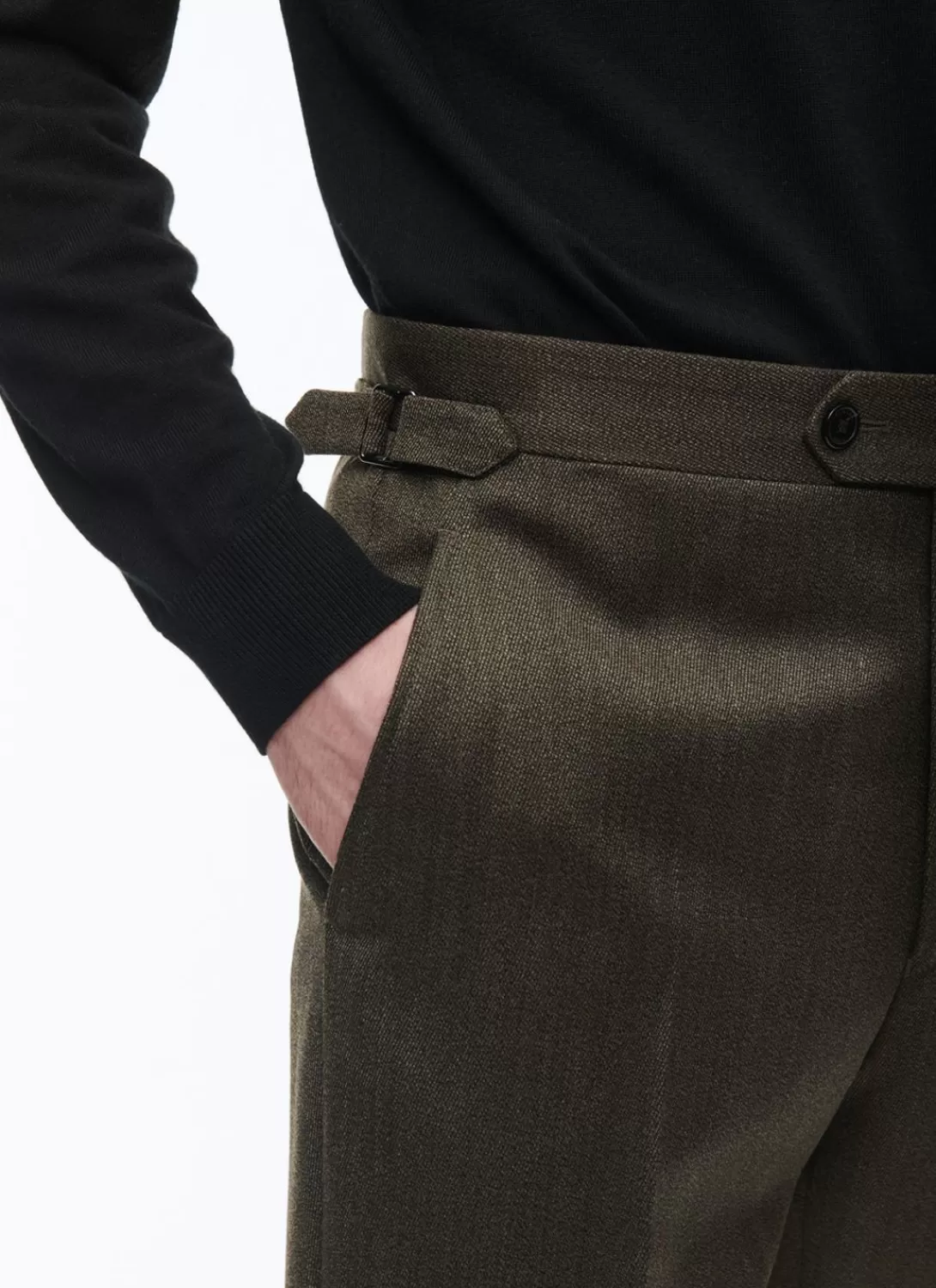 Fursac Flecked Wool Fitted Trousers Bronze New