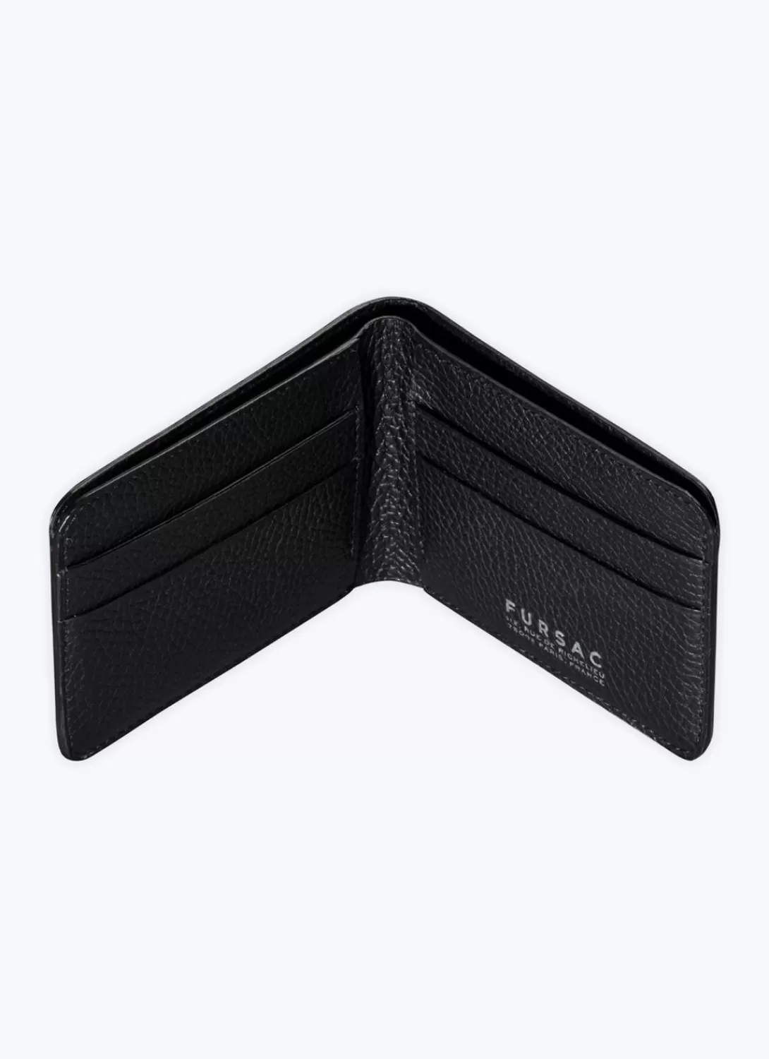 Fursac Grained Leather Wallet Black Hot