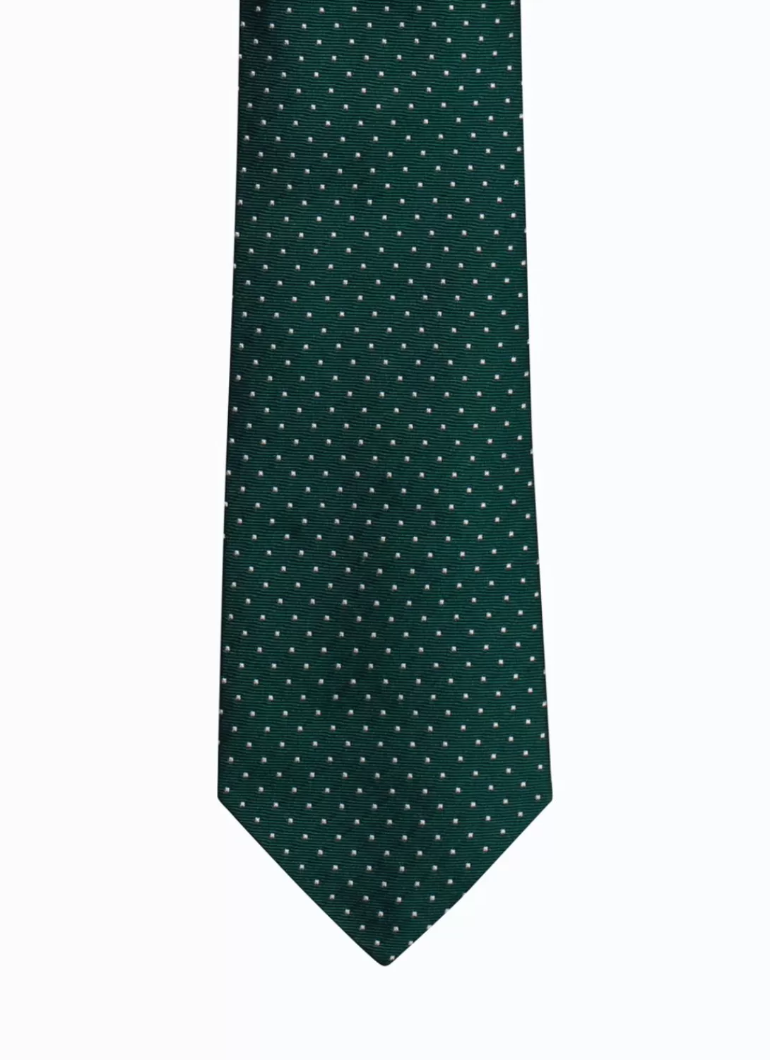 Fursac Green Silk Tie With Polka Dots Green - White Polka Dots Outlet