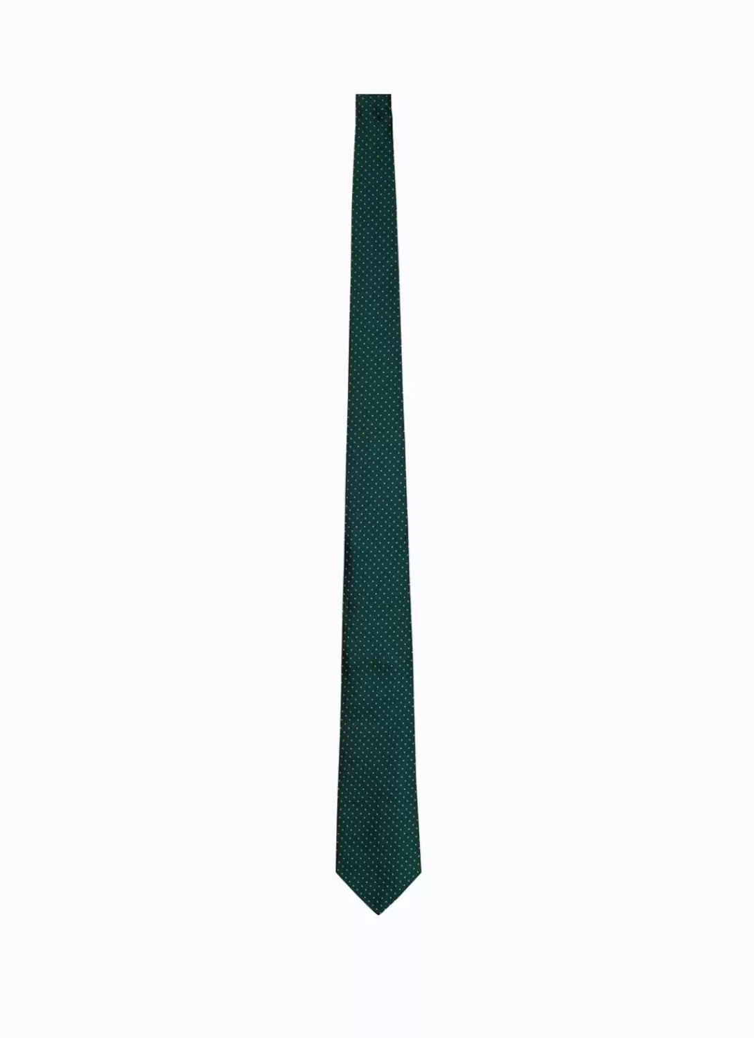 Fursac Green Silk Tie With Polka Dots Green - White Polka Dots Outlet