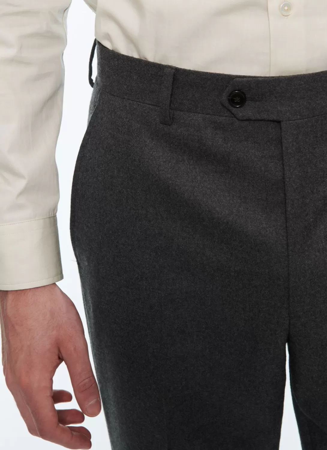 Fursac Grey Wool Flannel Suit Charcoal Grey Store