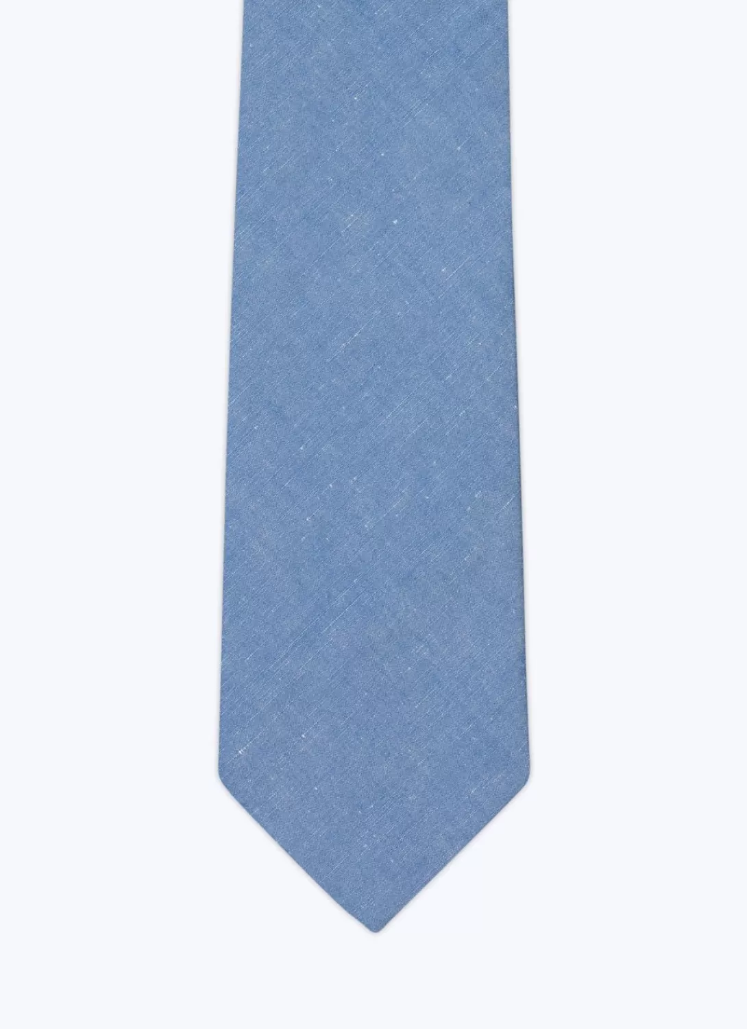 Fursac Linen And Cotton Chambray Tie Denim Blue Best Sale