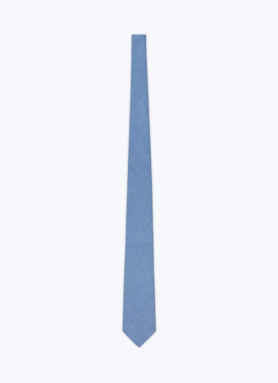 Fursac Linen And Cotton Chambray Tie Denim Blue Best Sale