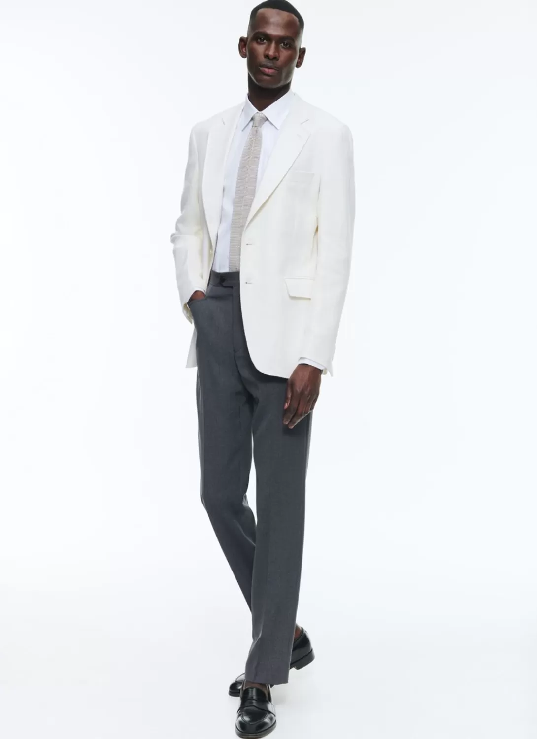 Fursac Linen And Cotton Houndstooth Jacket Ecru Shop