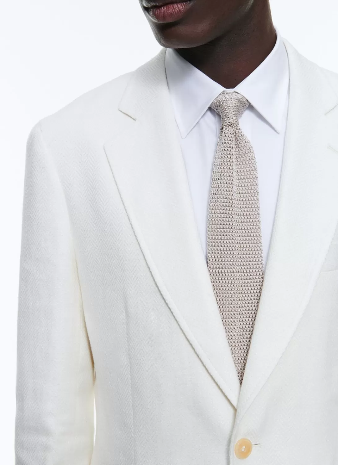Fursac Linen And Cotton Houndstooth Jacket Ecru Shop