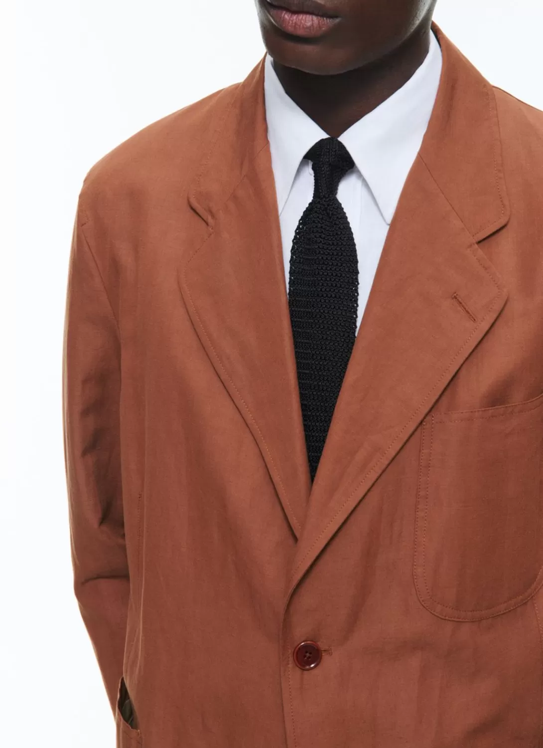 Fursac Linen And Cotton Slack Jacket Camel Brown Clearance