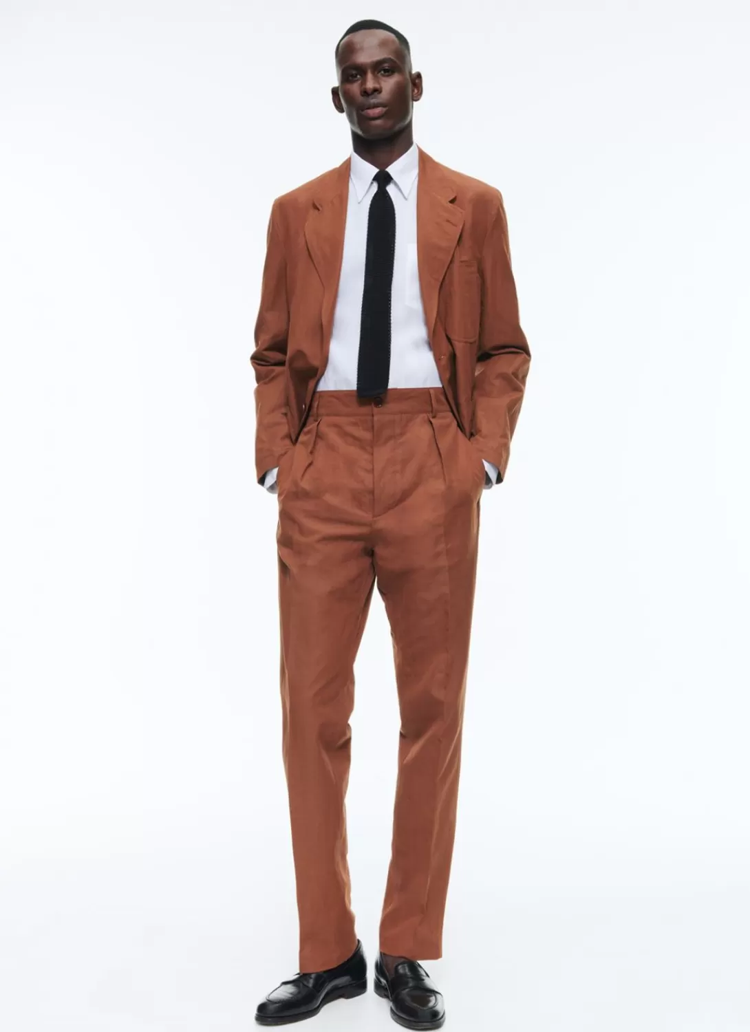 Fursac Linen And Cotton Slack Suit Camel Brown Best Sale