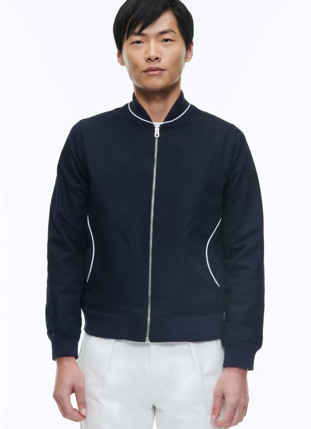 Fursac Linen Effect Cotton Canvas Jacket Navy Blue Flash Sale