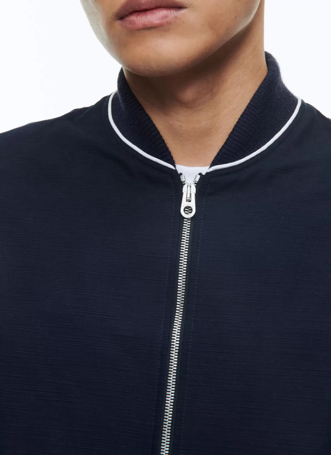 Fursac Linen Effect Cotton Canvas Jacket Navy Blue Flash Sale