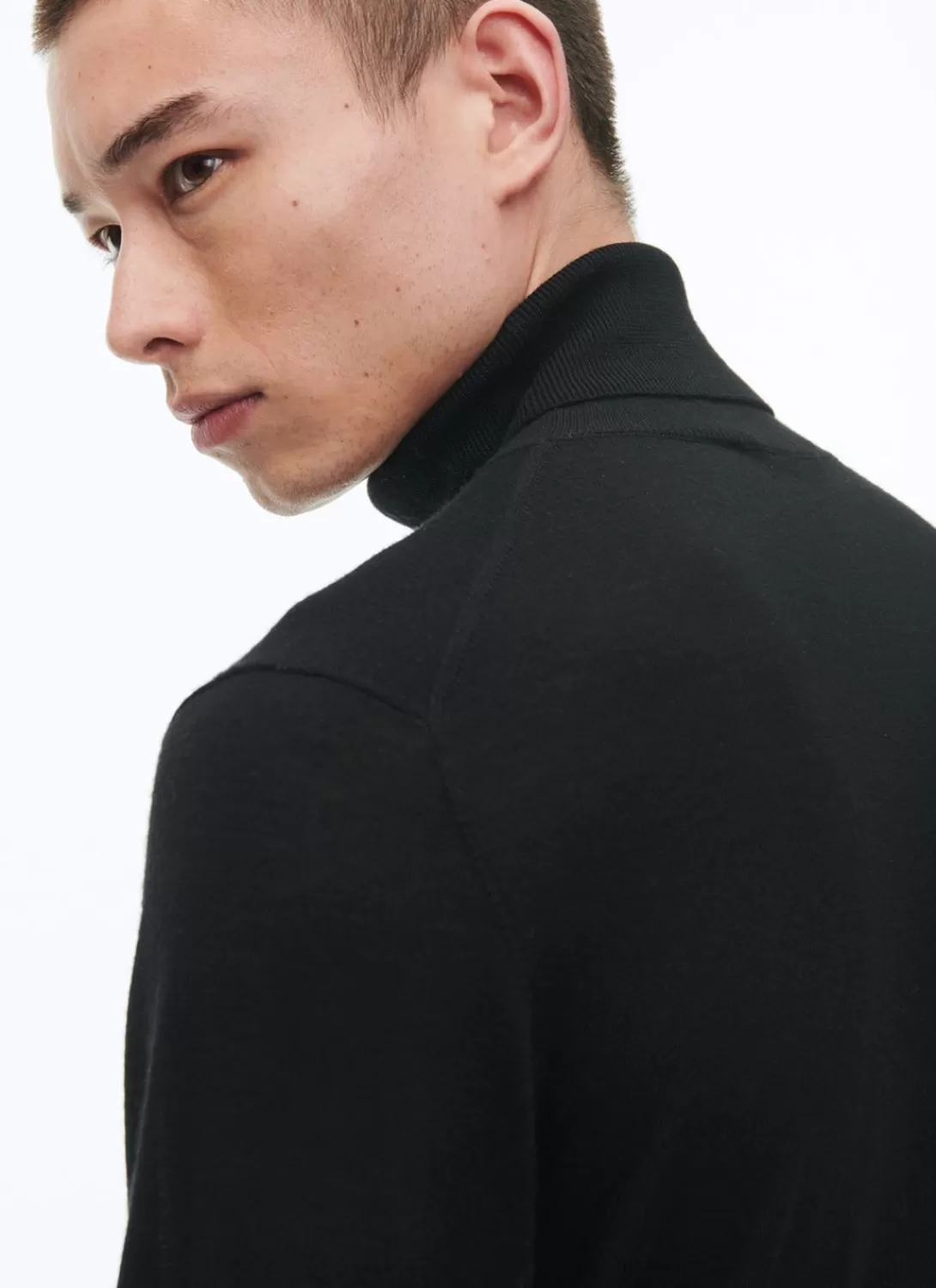 Fursac Merino Wool Roll Neck Sweater Black Shop
