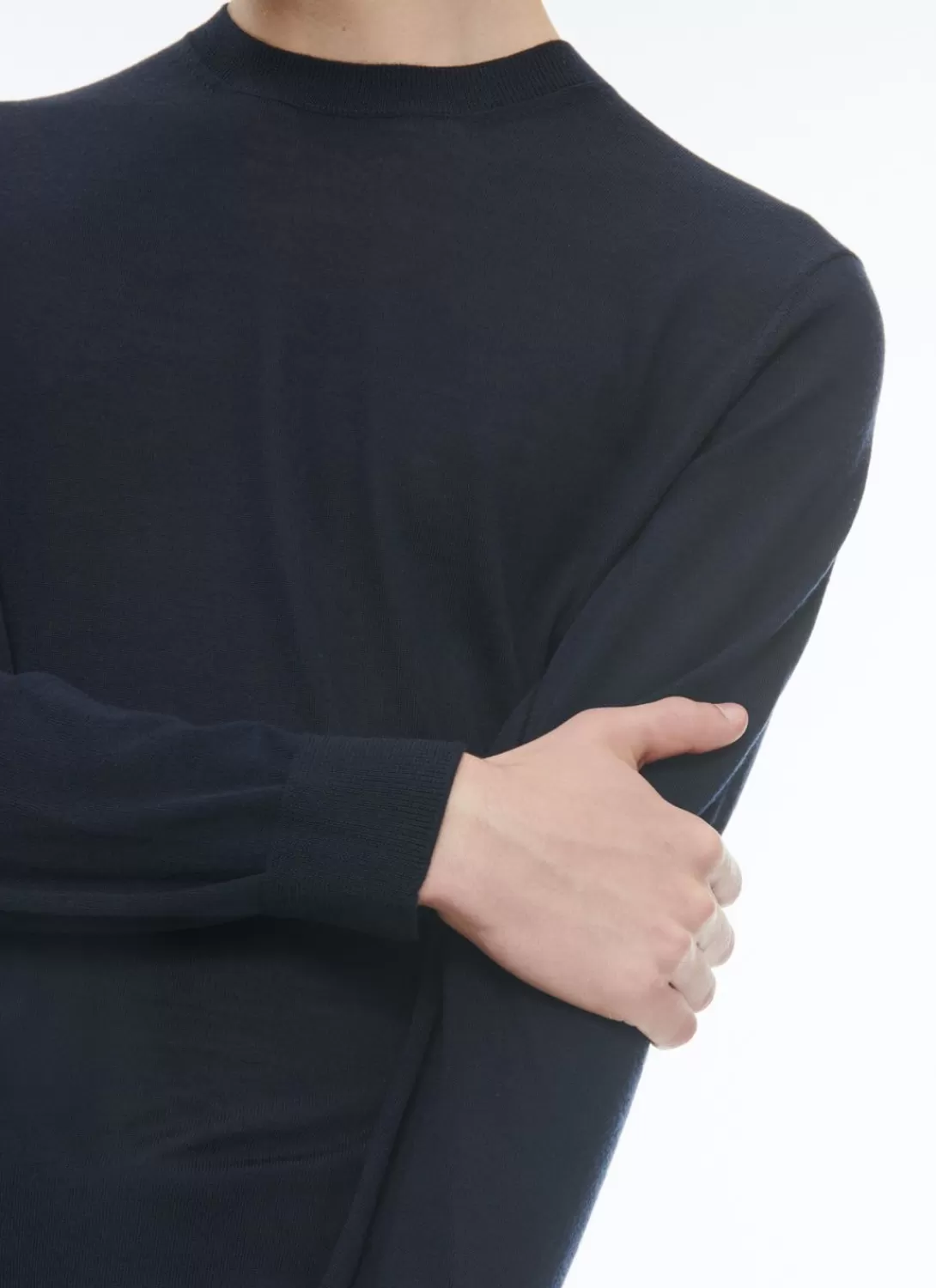 Fursac Merino Wool Sweater Navy Blue Hot