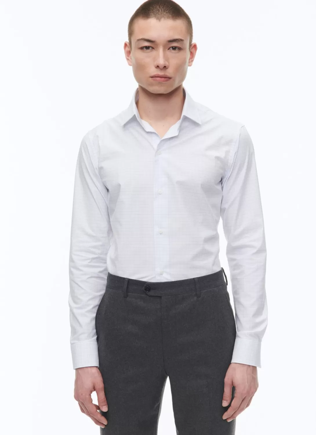 Fursac Micro Checked Cotton Poplin Shirt Sky Blue - Micro Checks Clearance