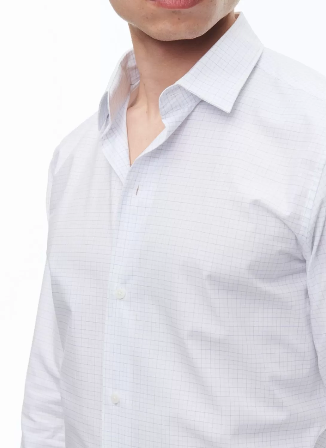 Fursac Micro Checked Cotton Poplin Shirt Sky Blue - Micro Checks Clearance