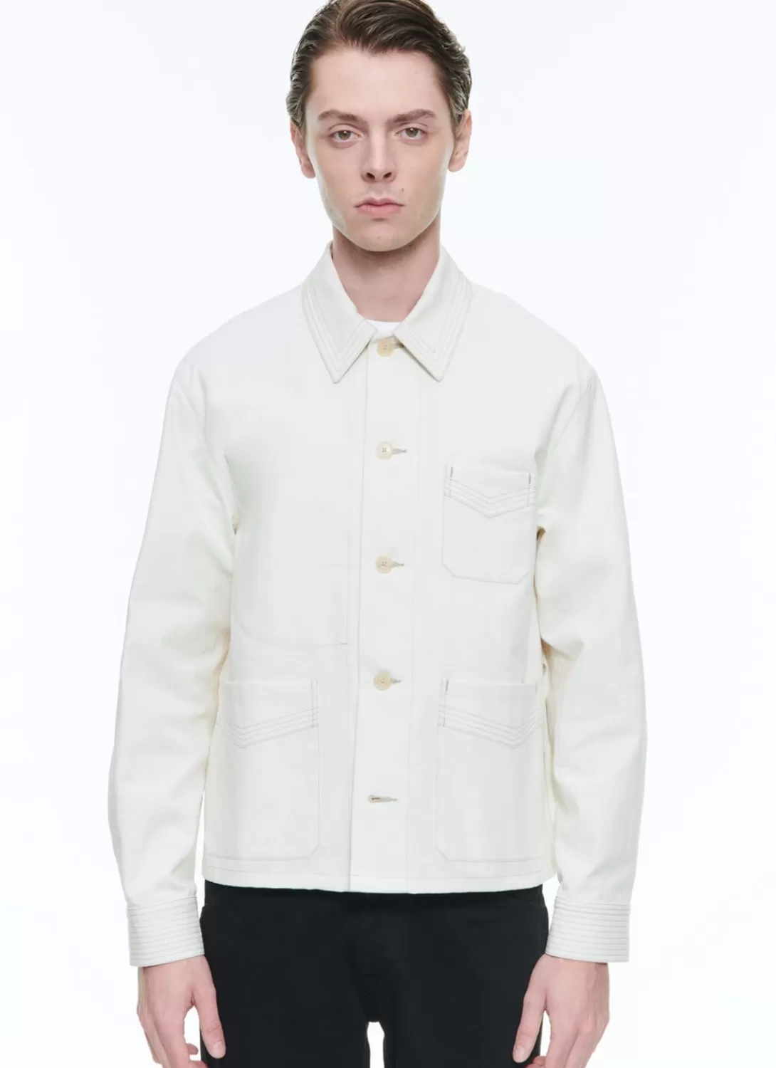 Fursac Organic Cotton Canvas Jacket Ecru Flash Sale