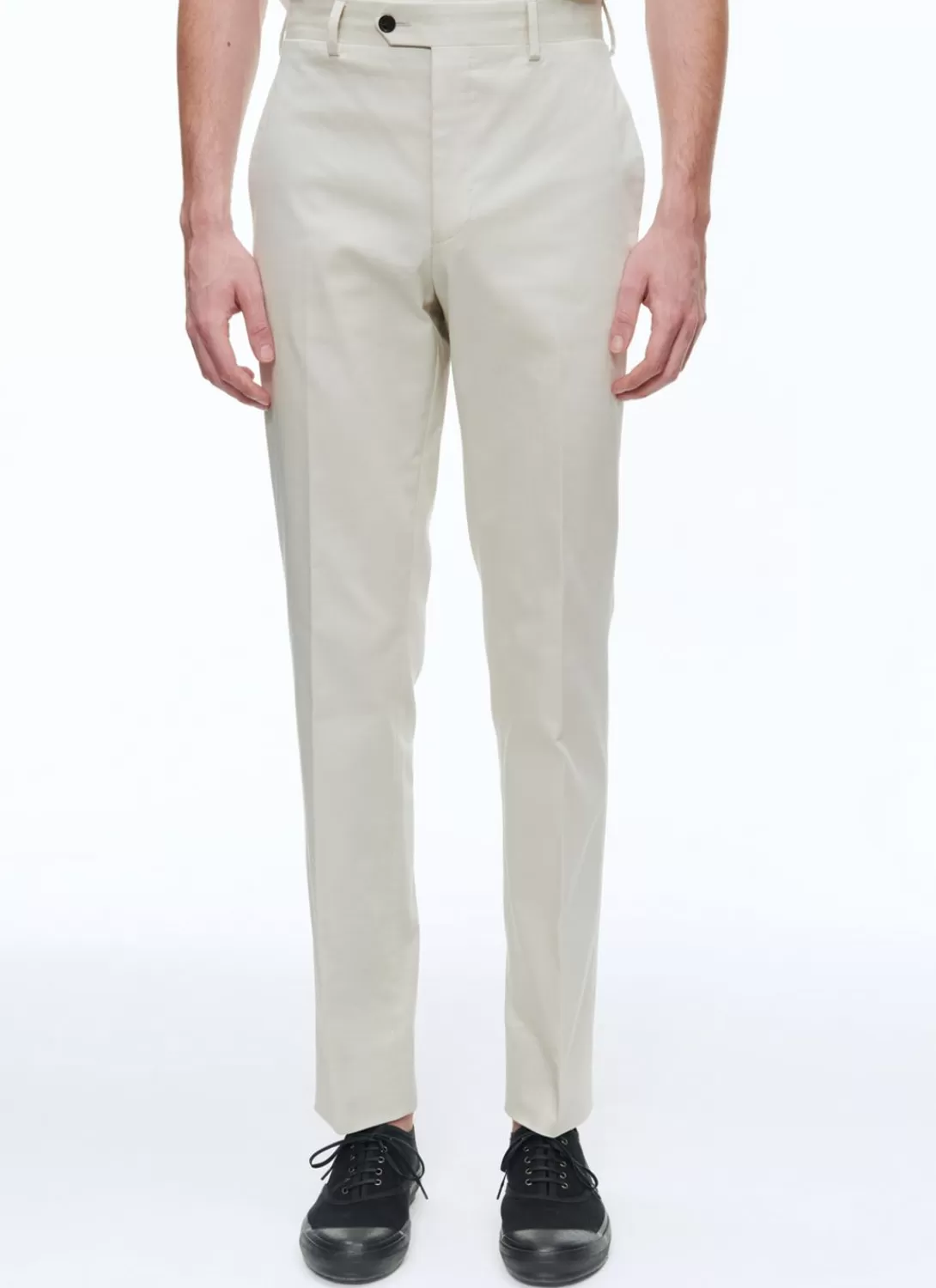 Fursac Organic Cotton Gabardine Chino Trousers Chalky White New