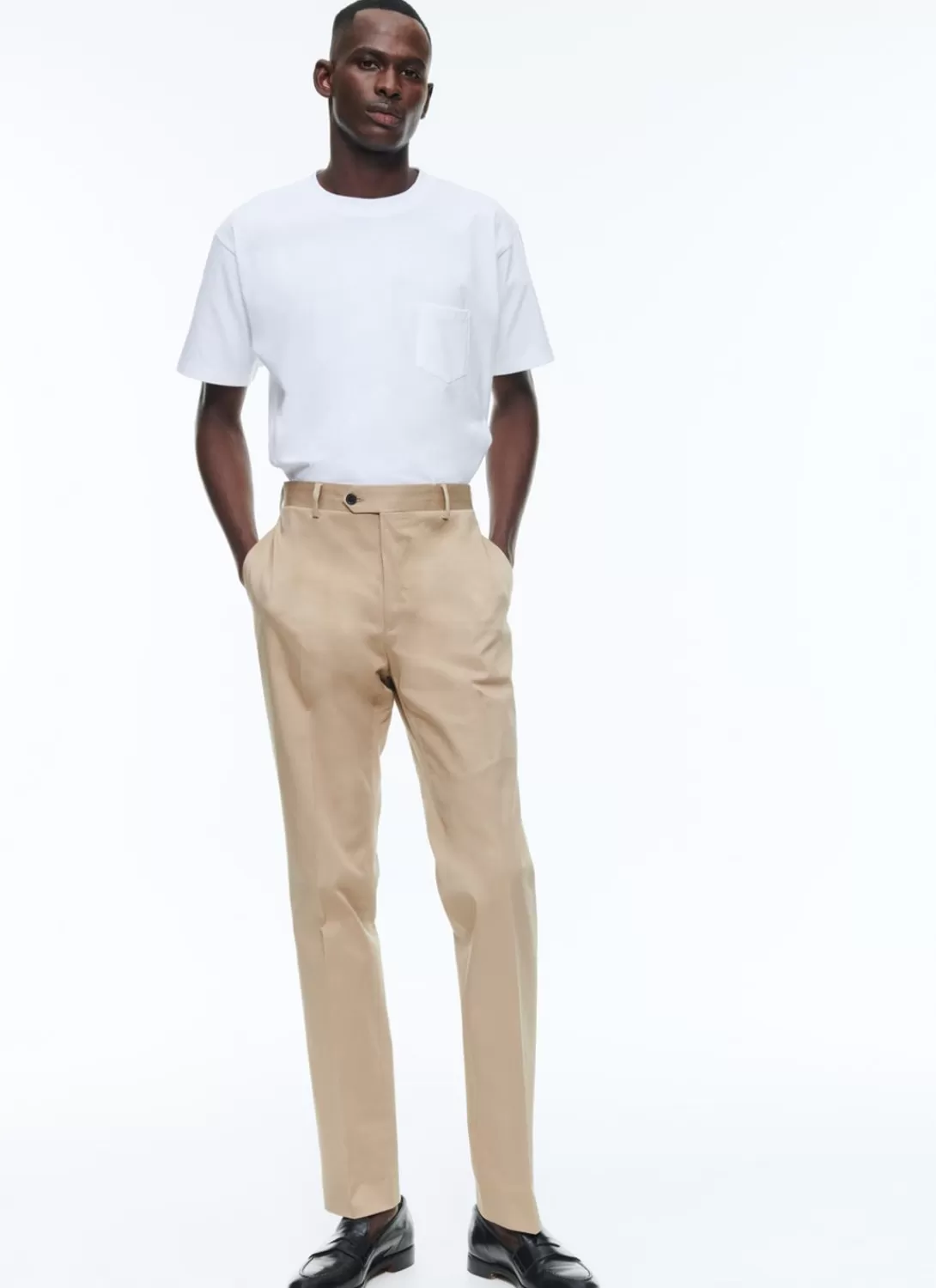 Fursac Organic Cotton Gabardine Chino Trousers Beige Clearance