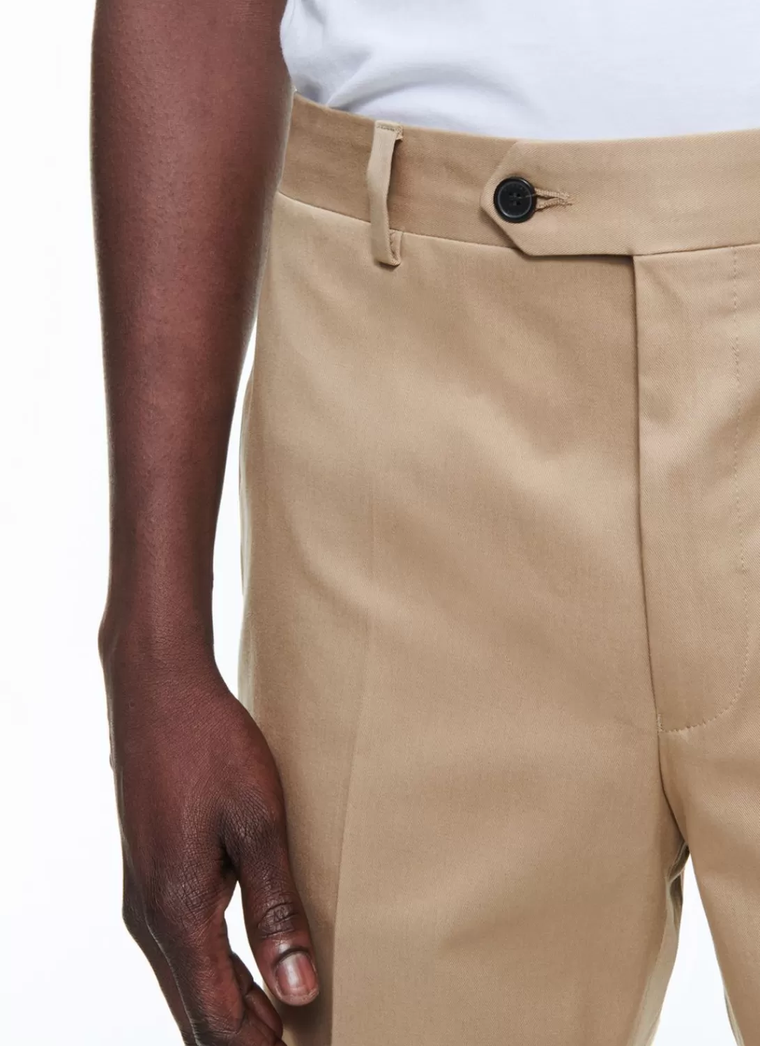 Fursac Organic Cotton Gabardine Chino Trousers Beige Clearance
