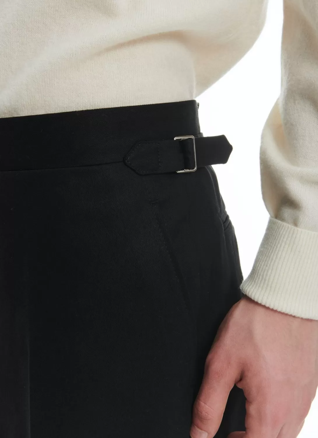 Fursac Organic Cotton Gabardine Chino Trousers Black Shop