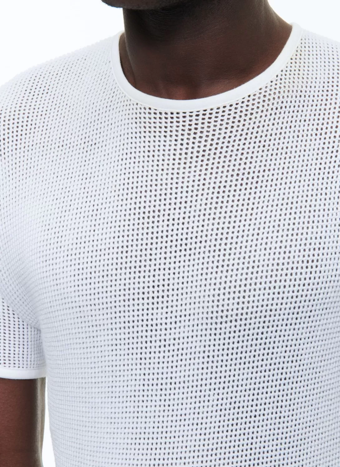 Fursac Organic Cotton Hemstitched T-Shirt White Discount