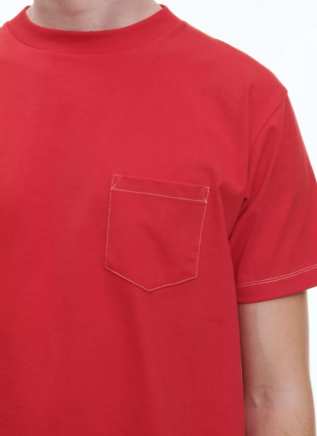 Fursac Organic Cotton Jersey Embroided T-Shirt Red - Fursac Embroidery Online