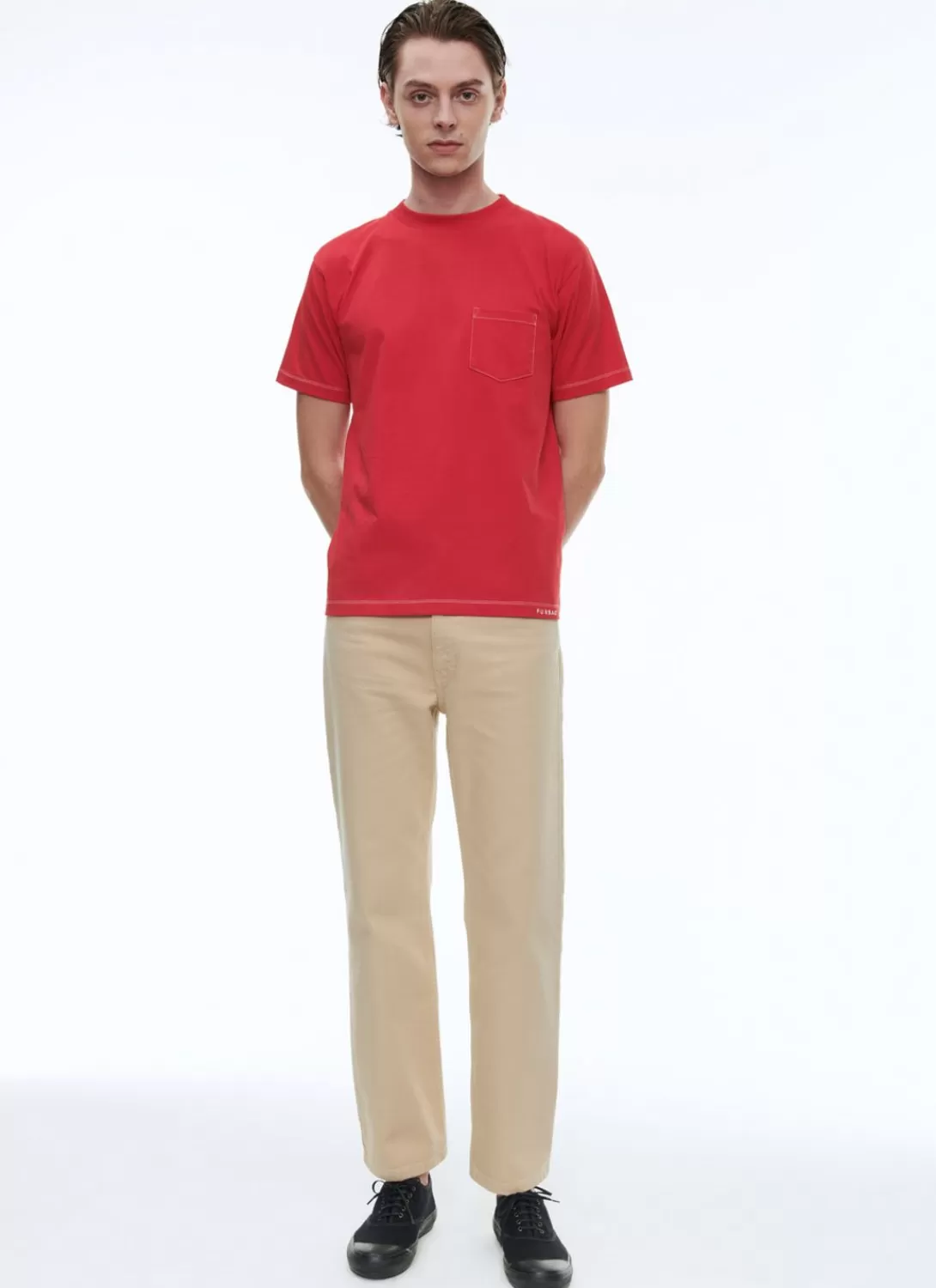 Fursac Organic Cotton Jersey Embroided T-Shirt Red - Fursac Embroidery Online