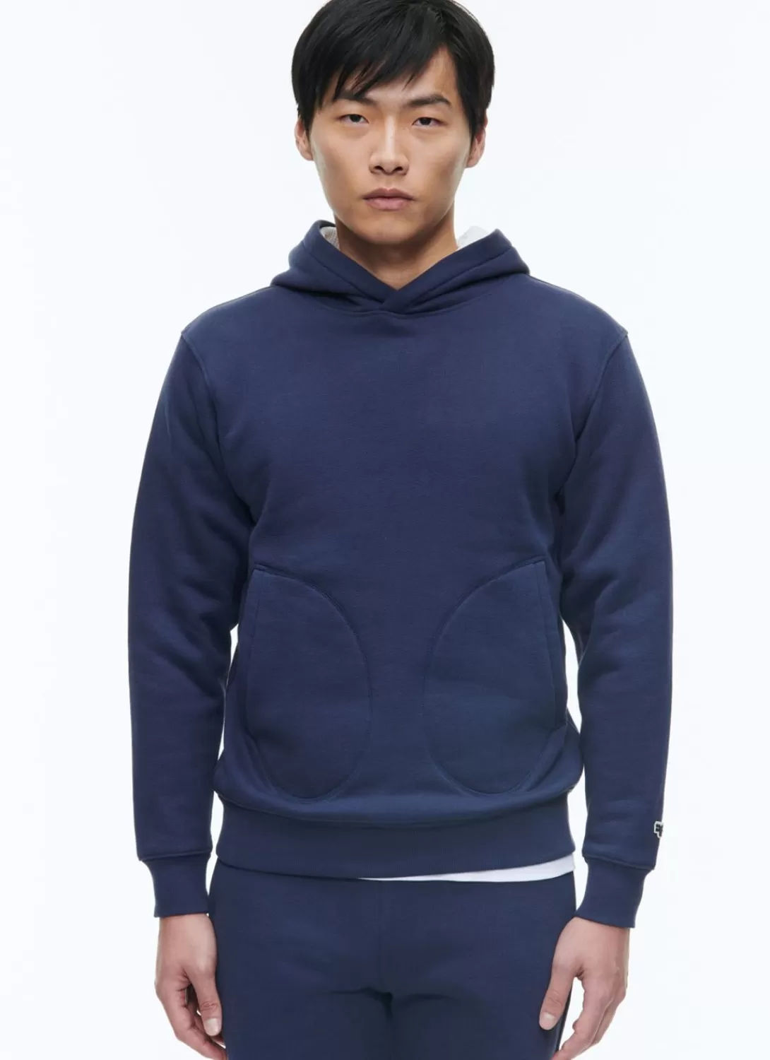 Fursac Organic Cotton Jersey Hoody Navy Blue Cheap