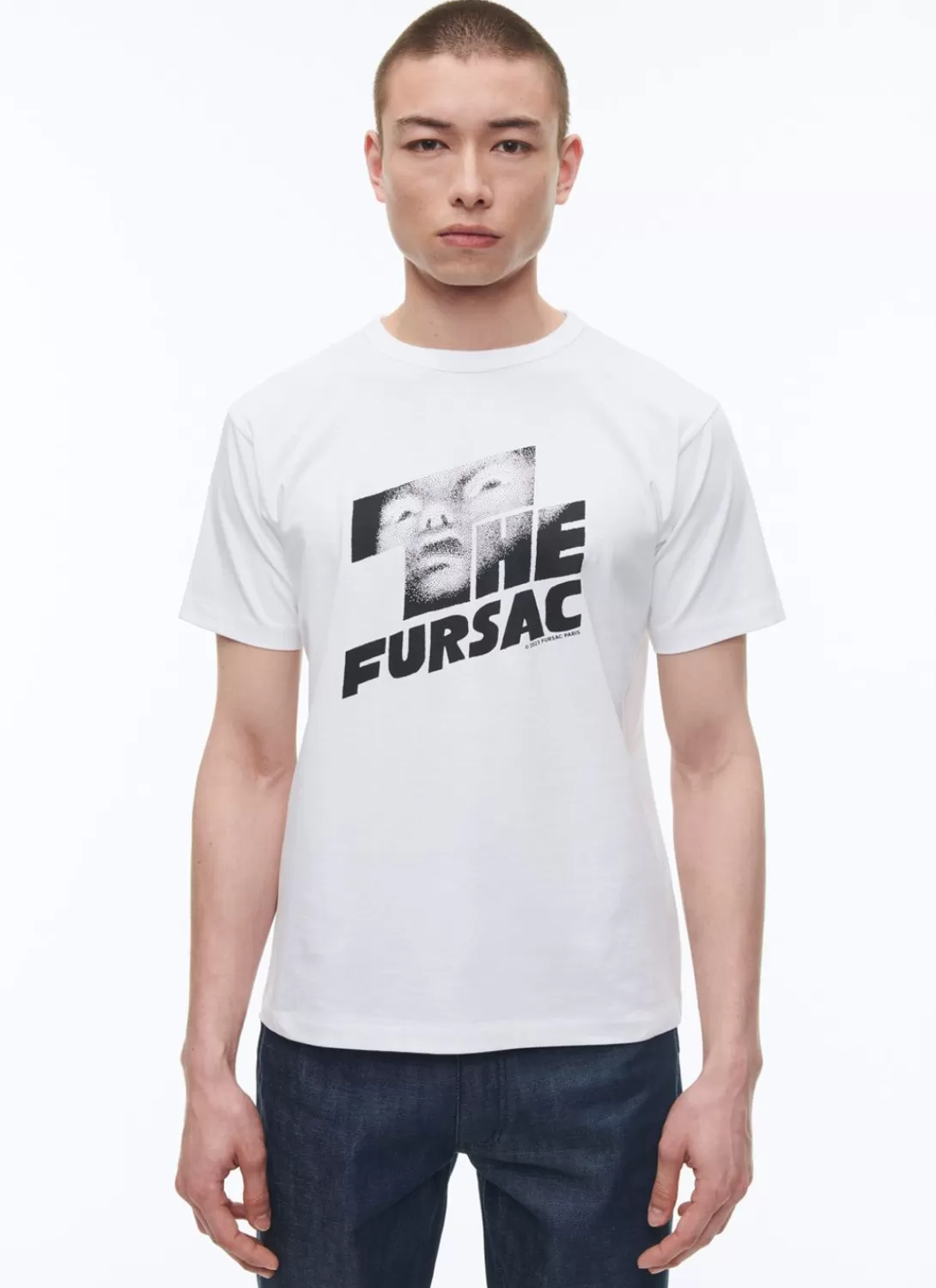 Fursac Organic Cotton Jersey T-Shirt White - "The Fursac" Print Online
