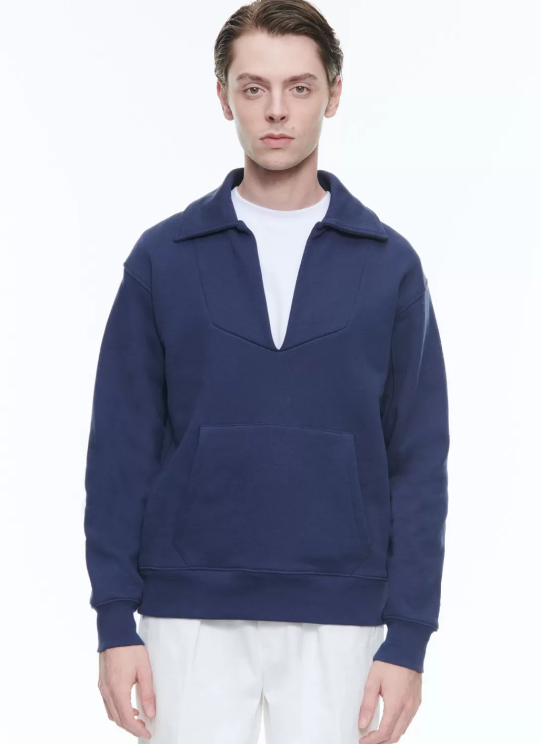 Fursac Organic Cotton Peacoat Sweatshirt Navy Blue Outlet