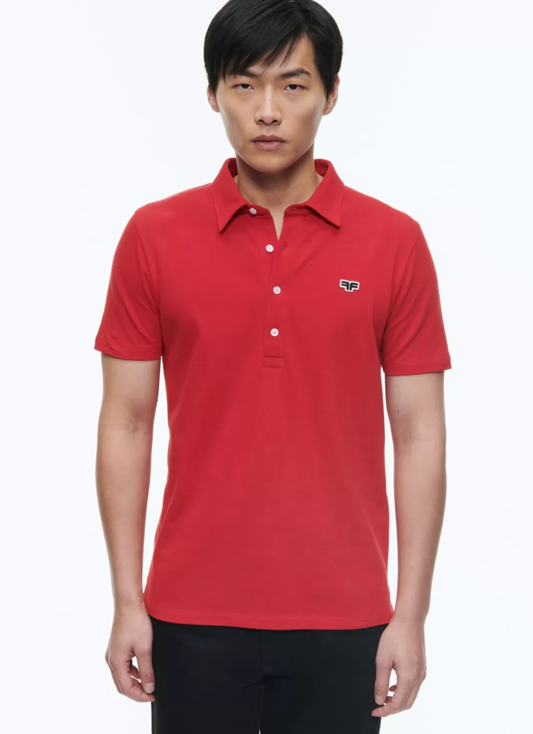 Fursac Organic Cotton Pique Polo Sweater Red Cheap
