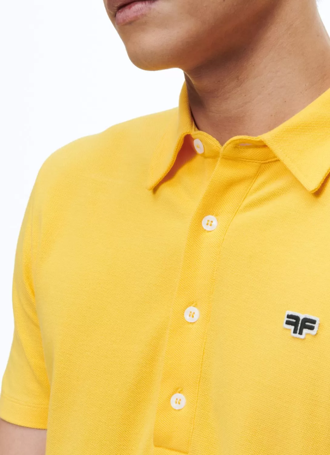 Fursac Organic Cotton Pique Polo Sweater Yellow Fashion