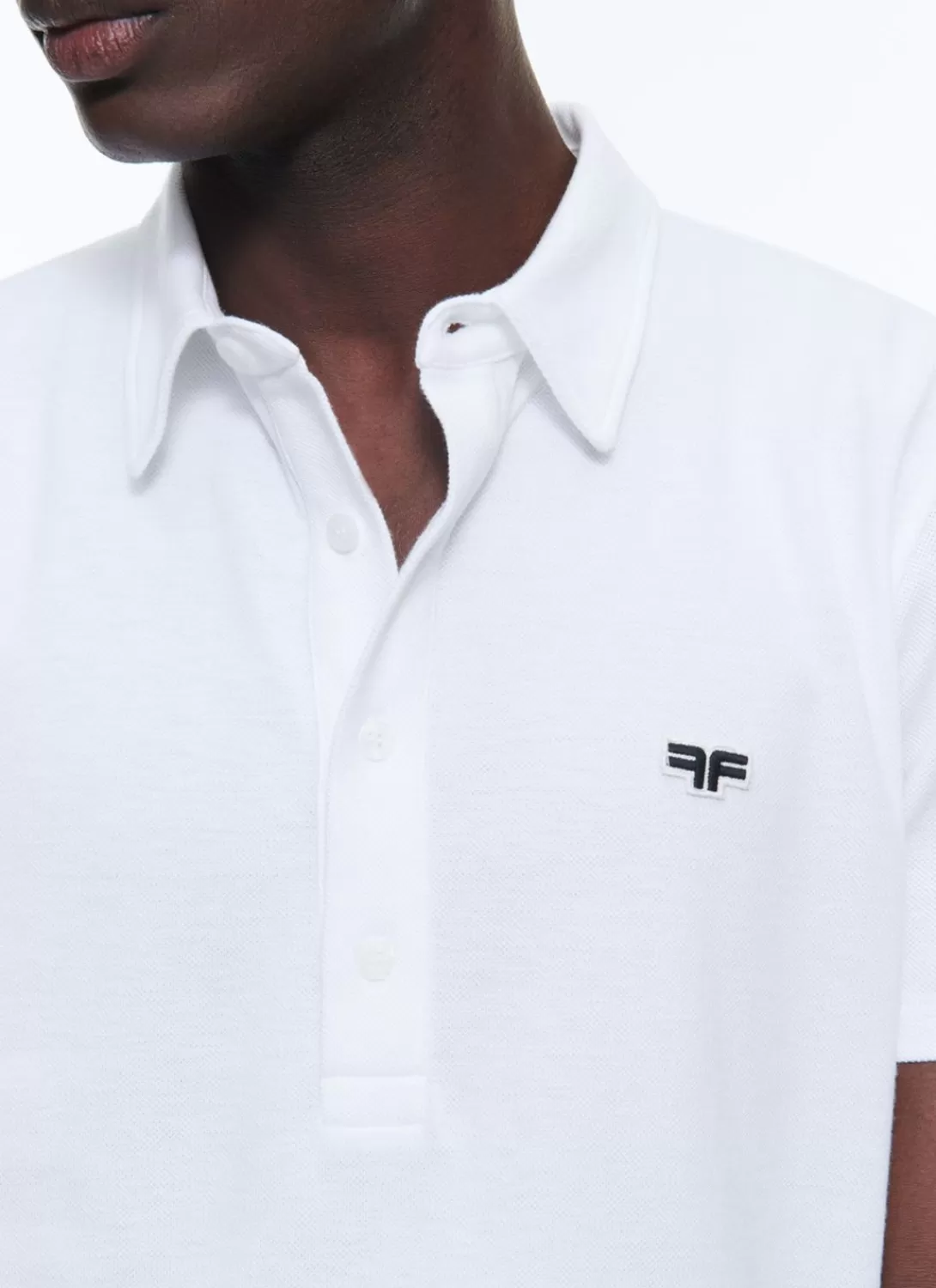 Fursac Organic Cotton Pique Polo Sweater White Clearance