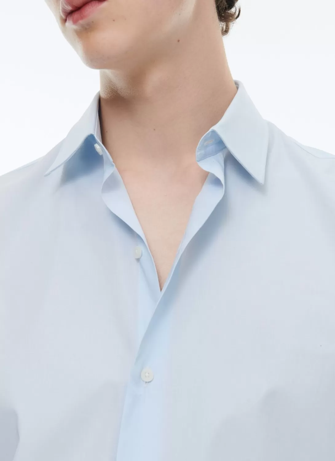 Fursac Organic Cotton Poplin Shirt Sky Blue Sale