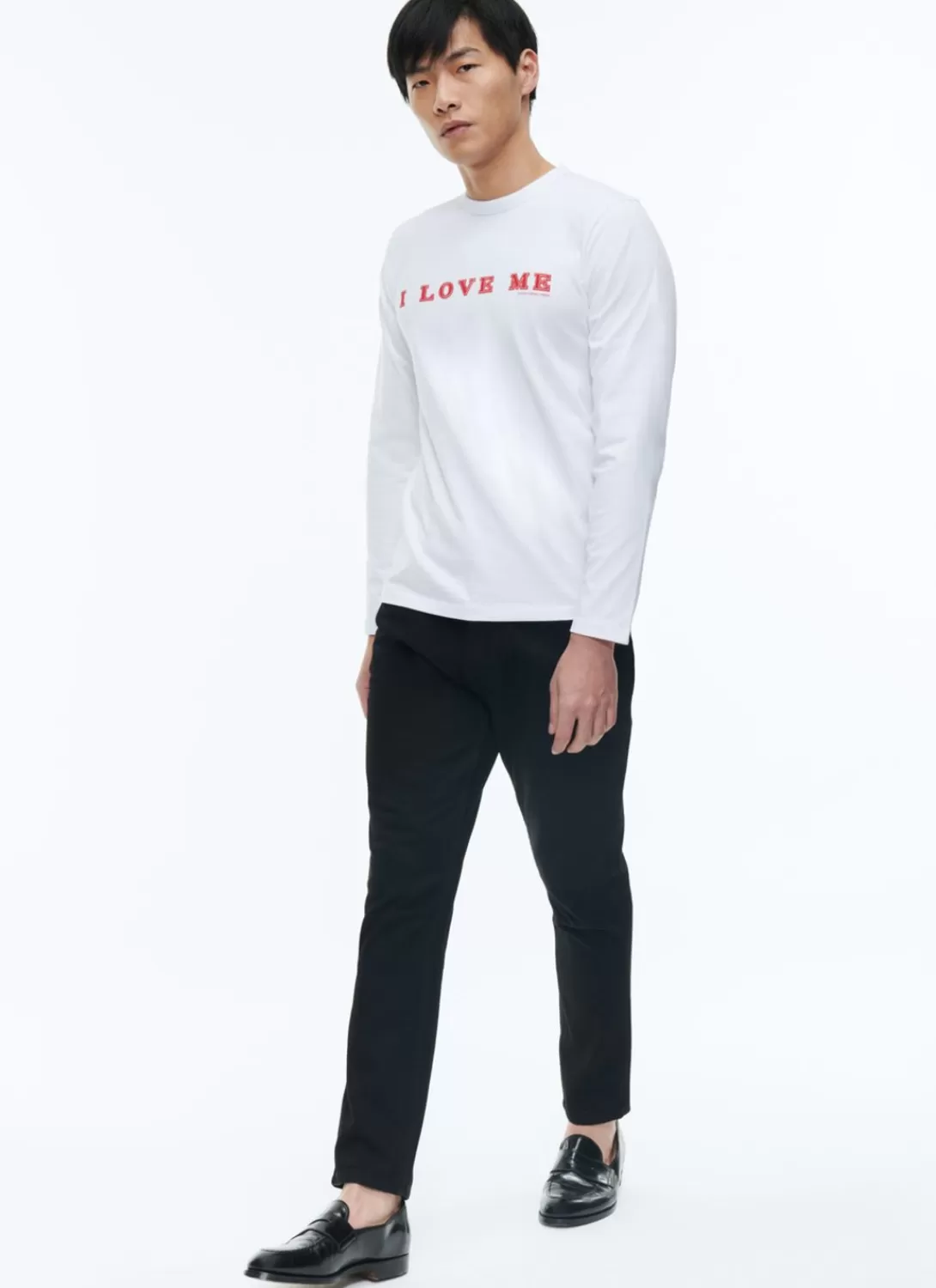 Fursac Organic Cotton Printed T-Shirt White - Red "I Love Me" Print Cheap