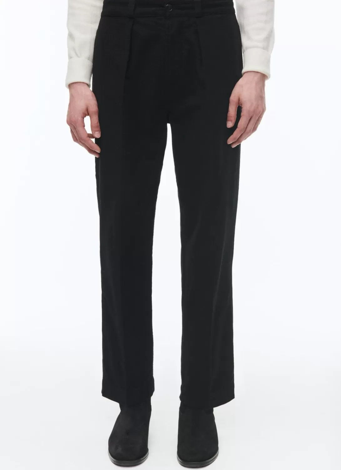 Fursac Organic Cotton Straight Chino Trousers Black Best