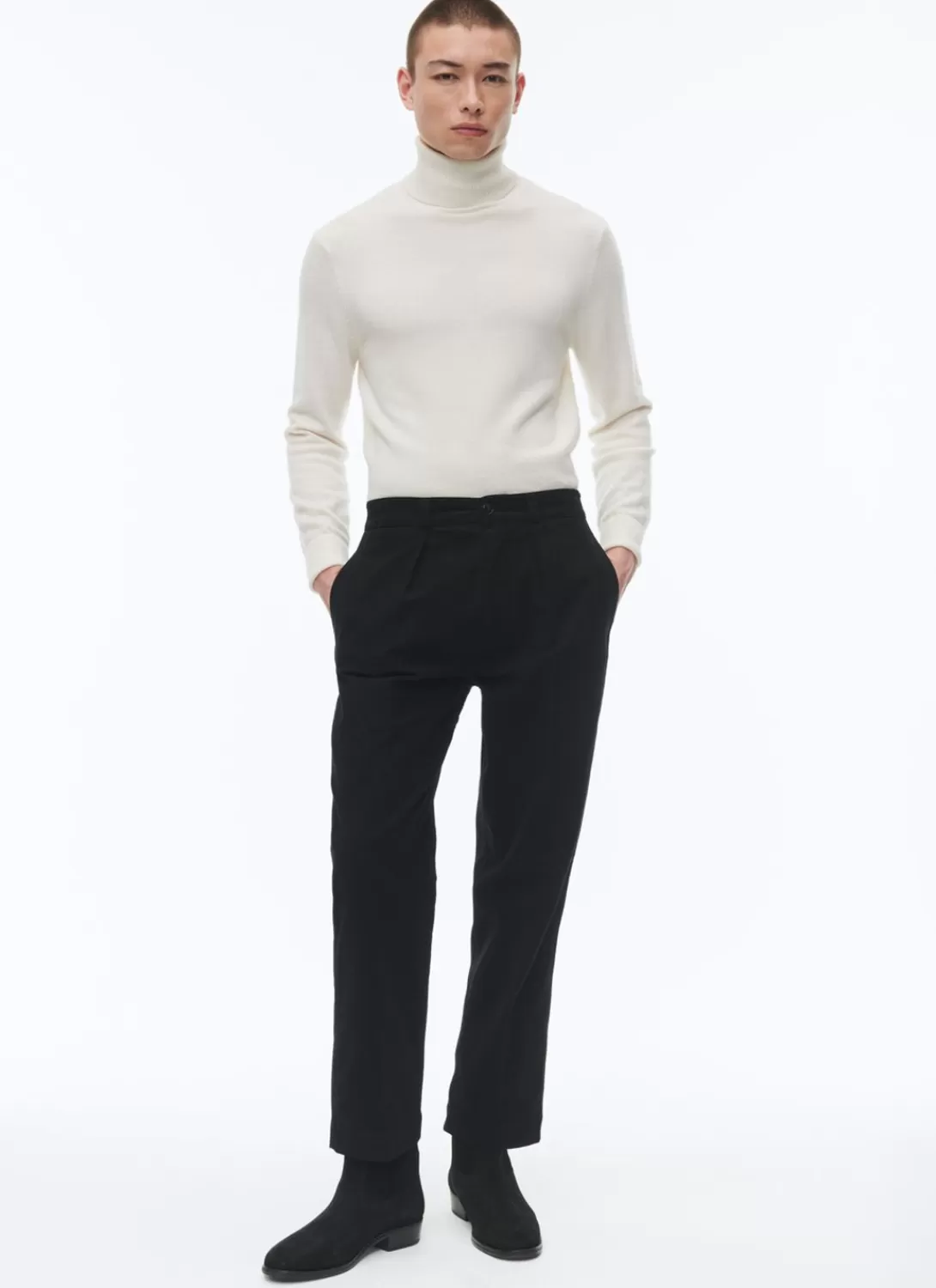 Fursac Organic Cotton Straight Chino Trousers Black Best
