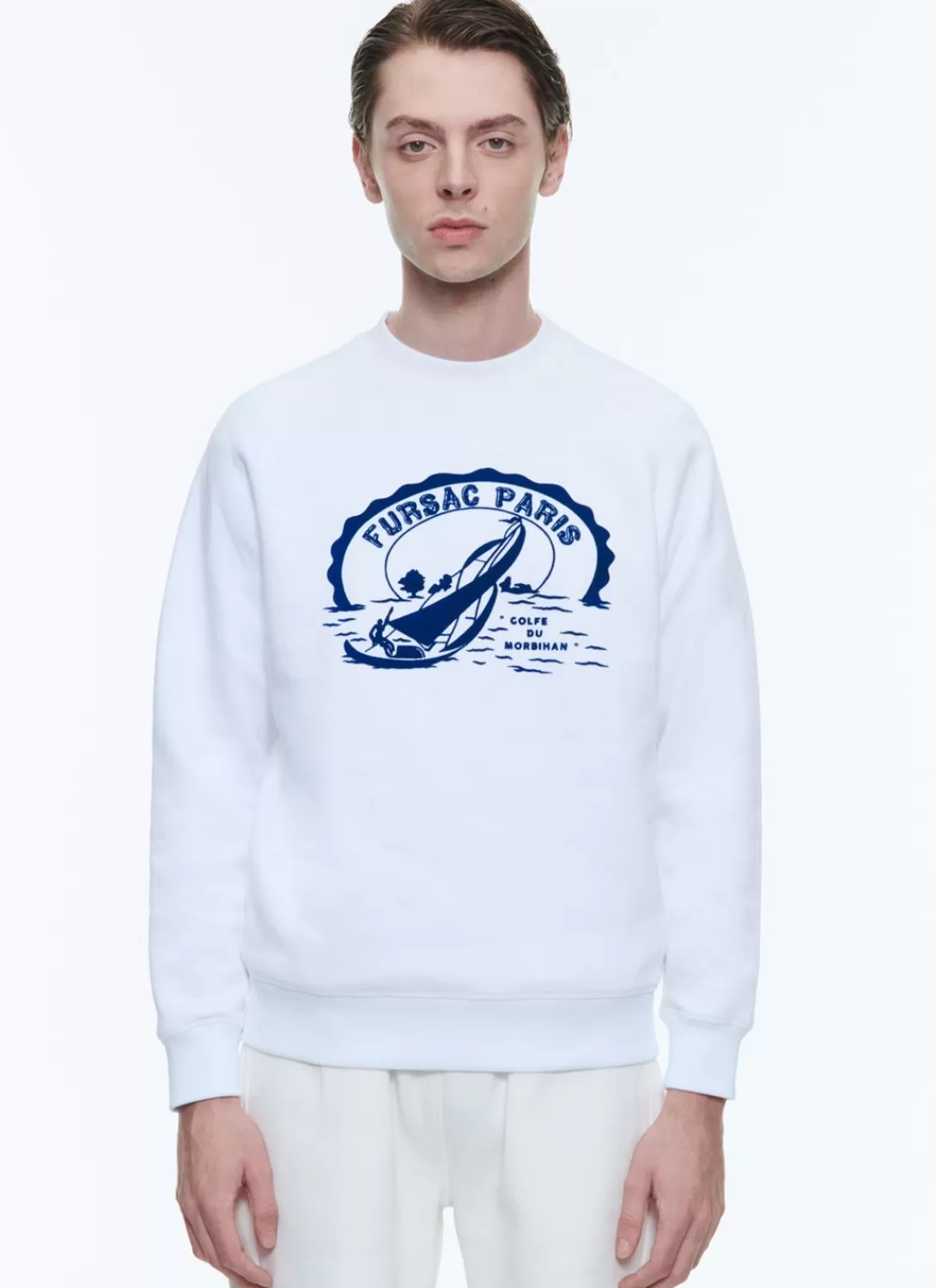 Fursac Organic Cotton Sweatshirt White - Golfe Du Morbihan Yoke Hot
