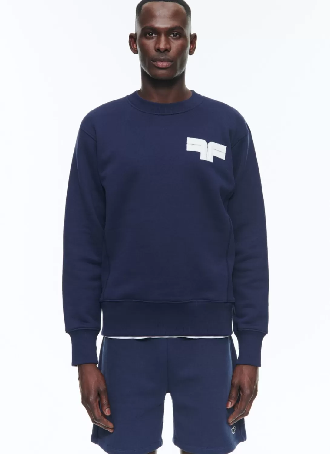 Fursac Organic Cotton Sweatshirt With Logo Navy Blue Best Sale