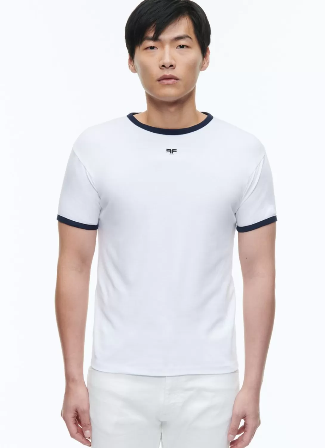 Fursac Organic Cotton T-Shirt With Logo White - Blue Hems Cheap