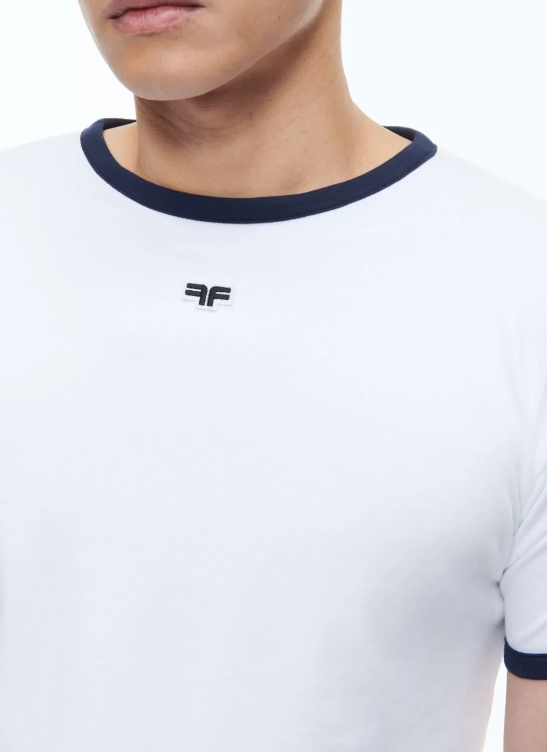 Fursac Organic Cotton T-Shirt With Logo White - Blue Hems Cheap