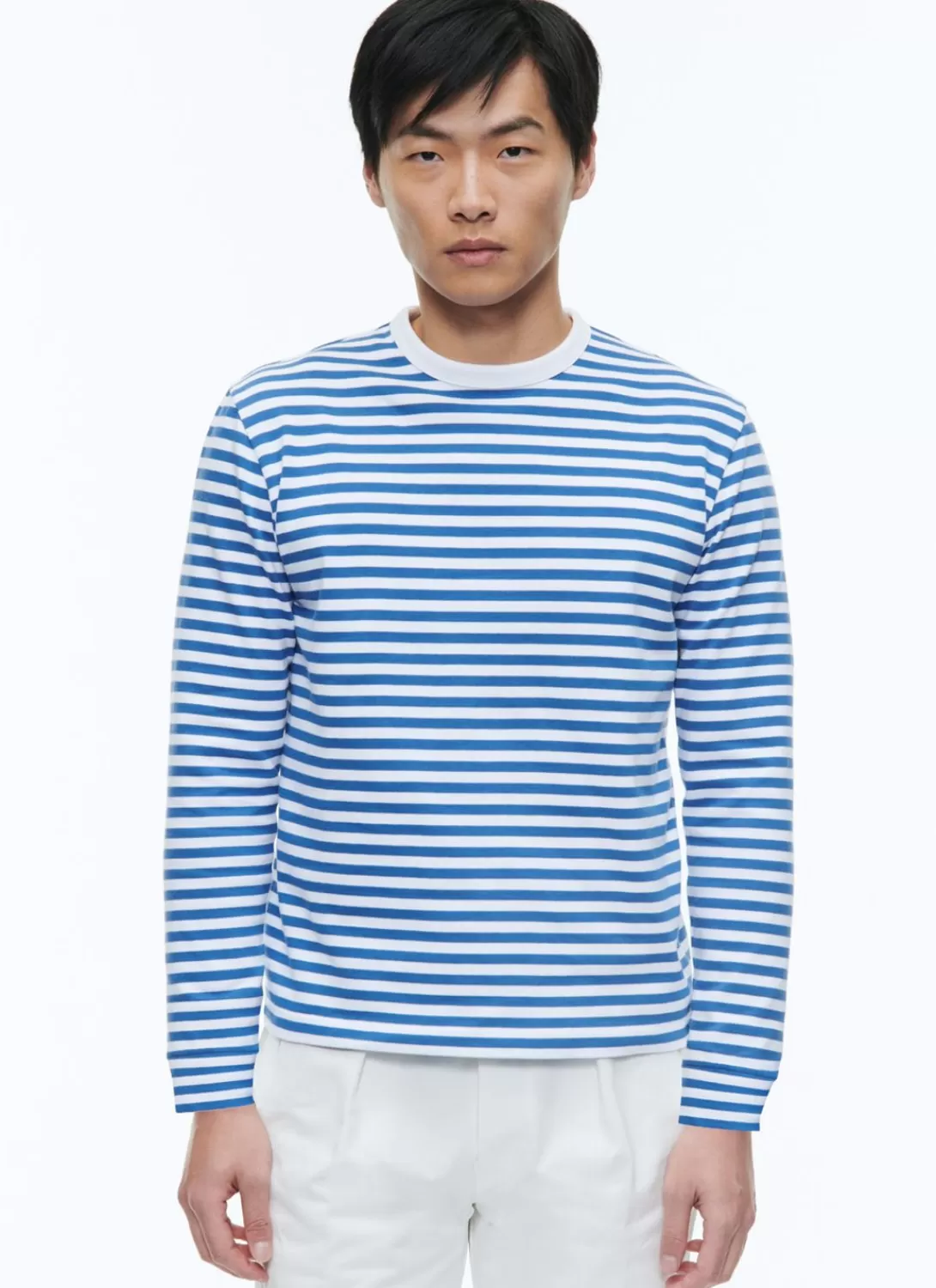 Fursac Organic Cotton T-Shirt With Stripes White And Navy Blue Stripes Discount