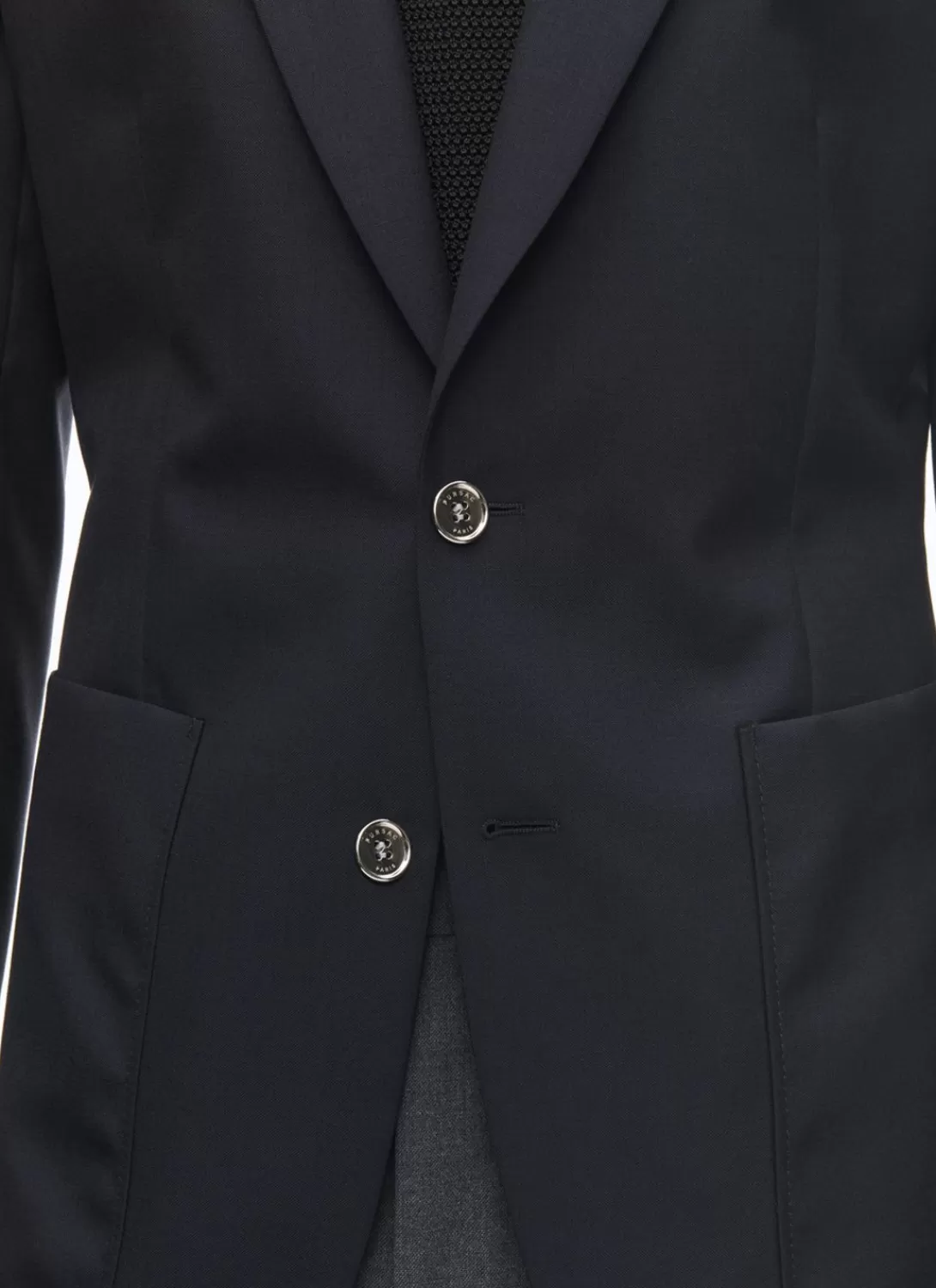 Fursac Organic Wool Canvas Blazer Jacket Navy Blue Sale