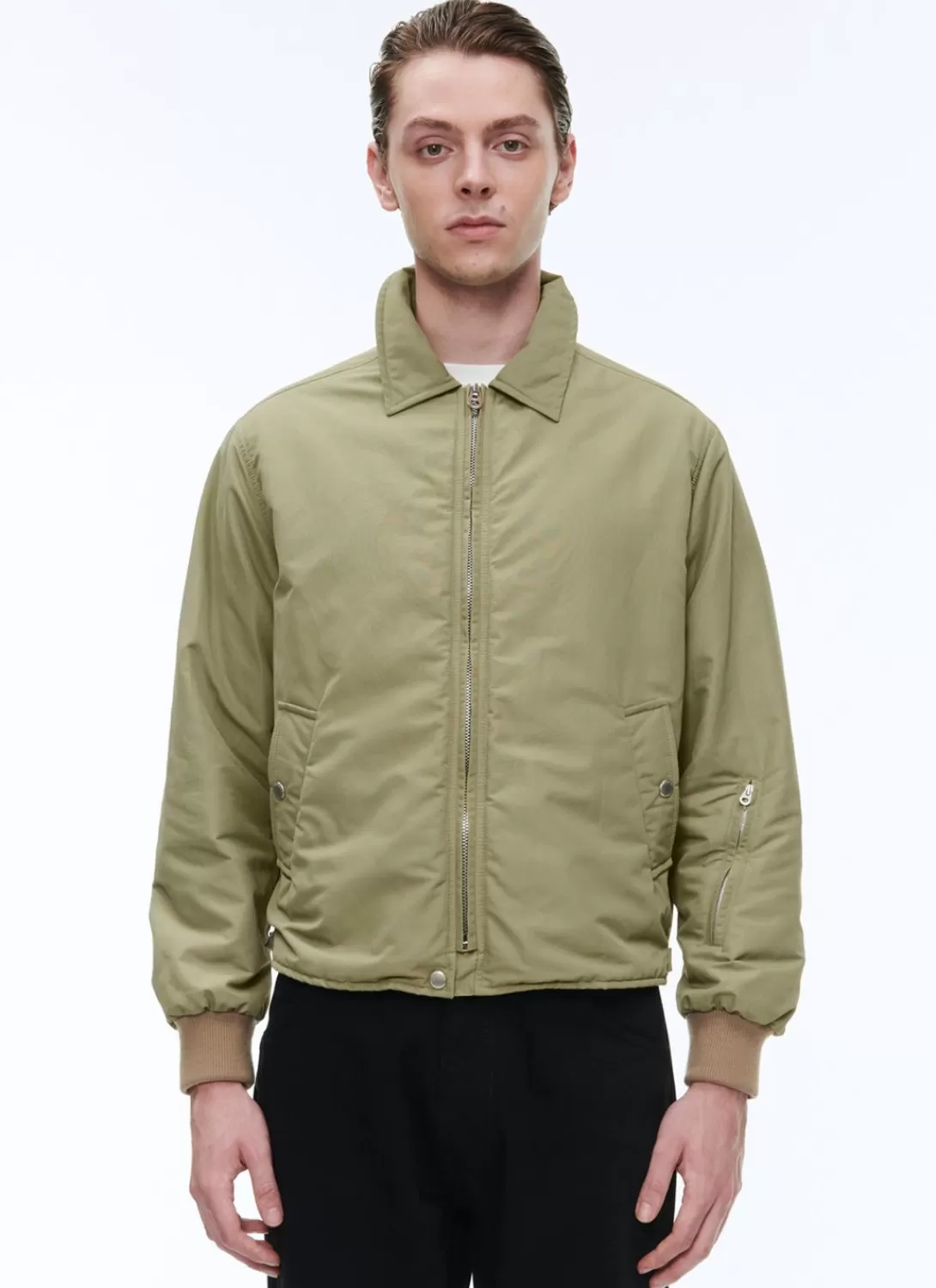 Fursac Ottoman Fabric Jacket Olive Green Fashion