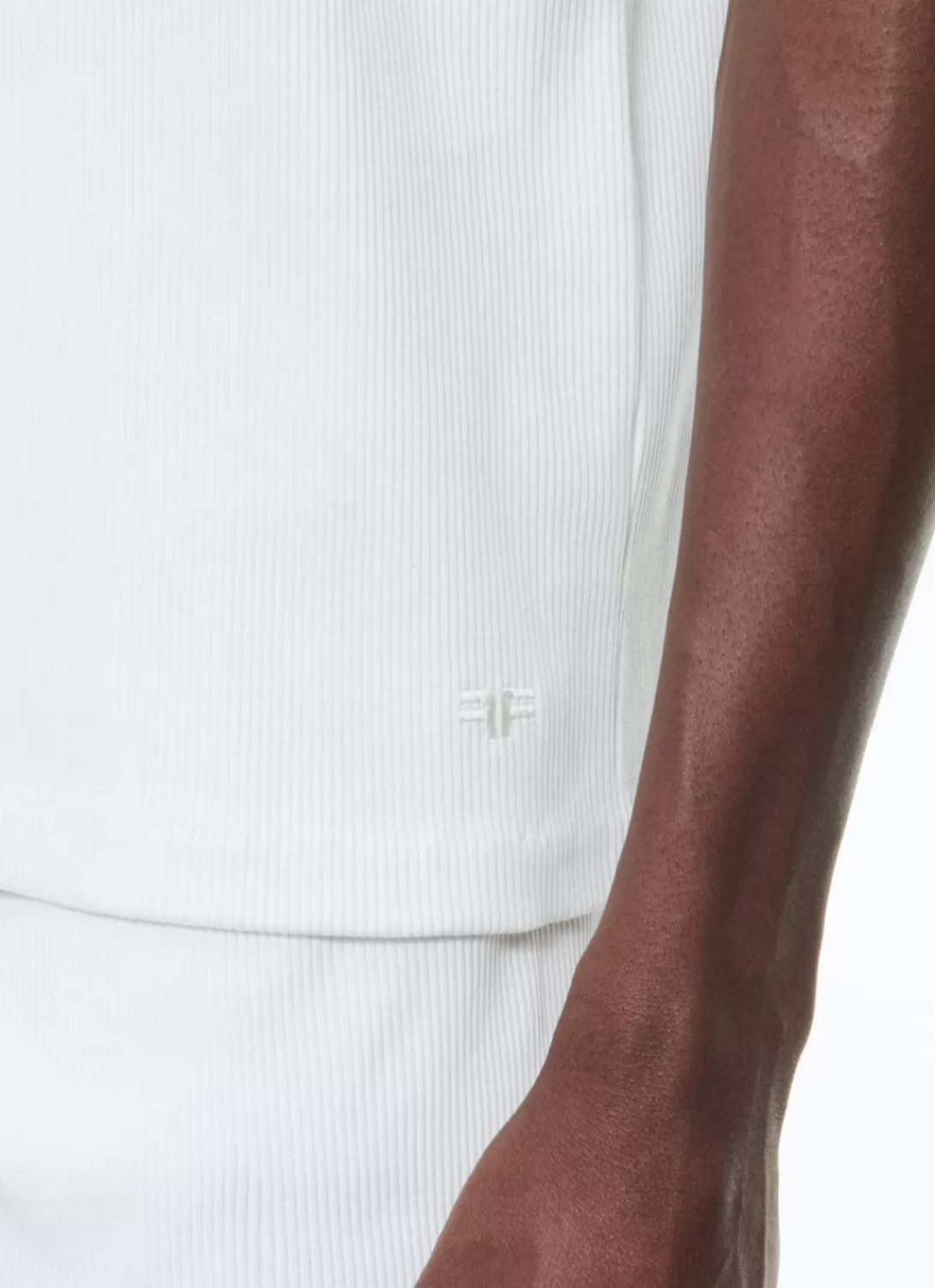 Fursac Ribbed Cotton Jersey Ringer T-Shirt Ecru Discount