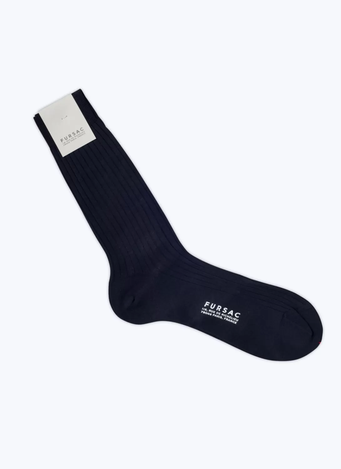 Fursac Ribbed Eyptian Cotton Socks Navy Blue Outlet