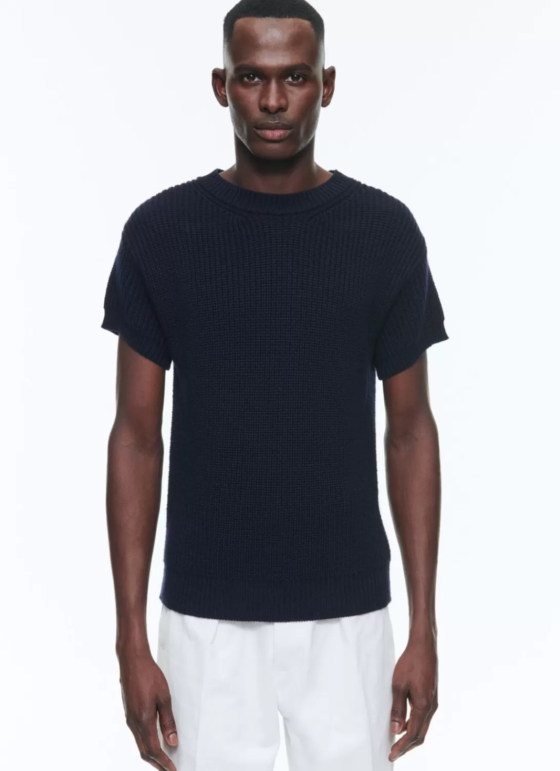 Fursac Ribbed Wool And Cotton Sweater Navy Blue Best