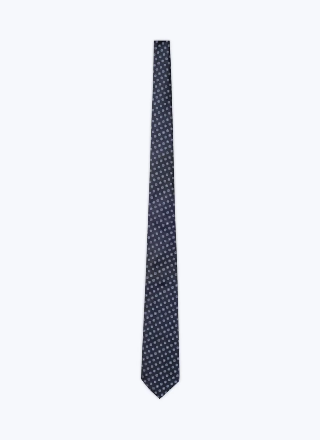 Fursac Silk Jacquard Tie Navy Blue - Sky Blue Flowers Pattern Cheap