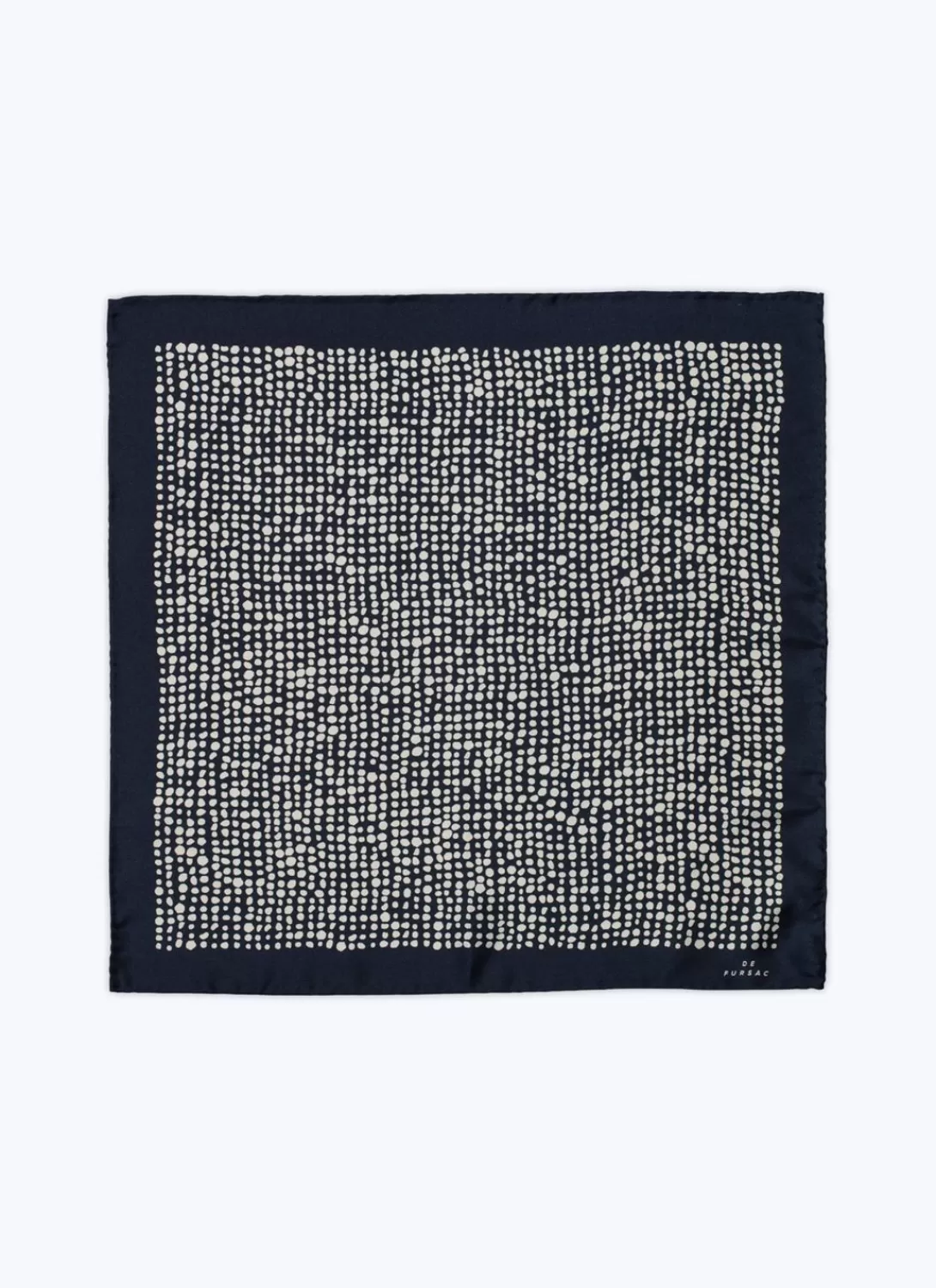 Fursac Silk Pocket Square With Print Navy Blue Cheap