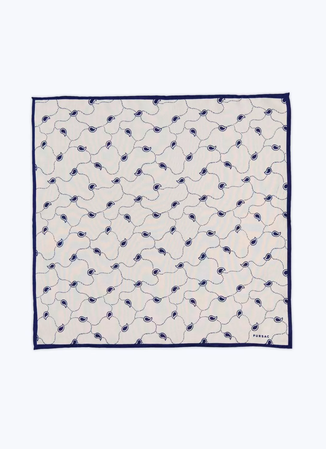 Fursac Silk Pocket Square With Print Ecru Cheap