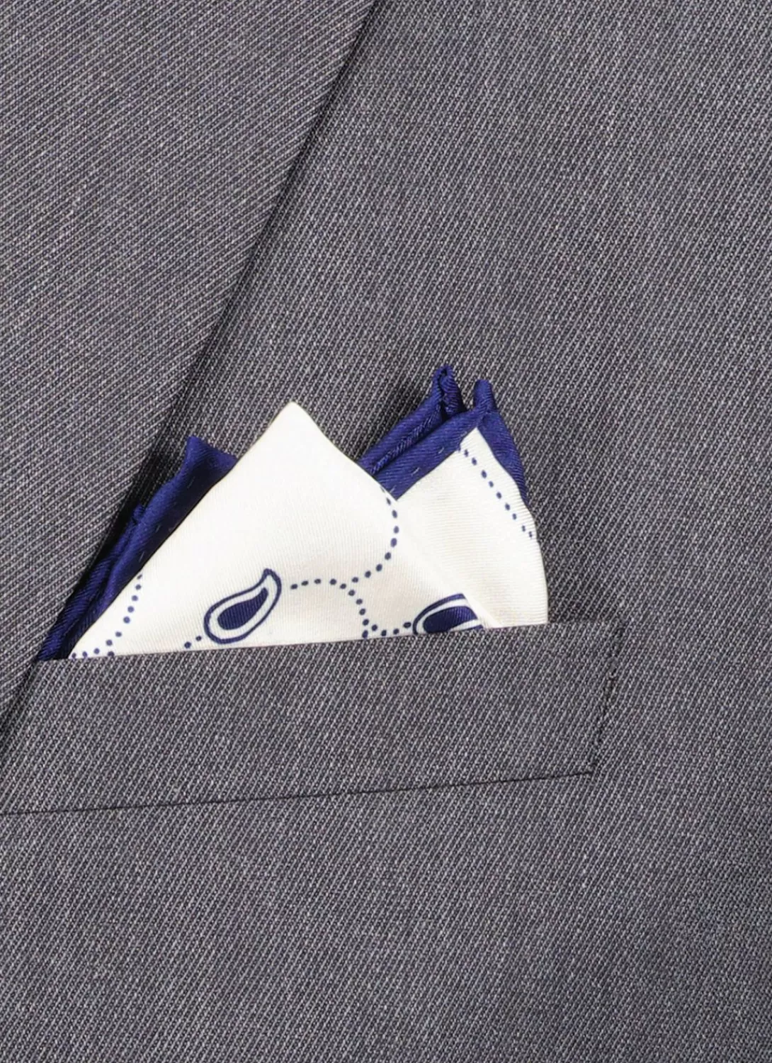 Fursac Silk Pocket Square With Print Ecru Cheap