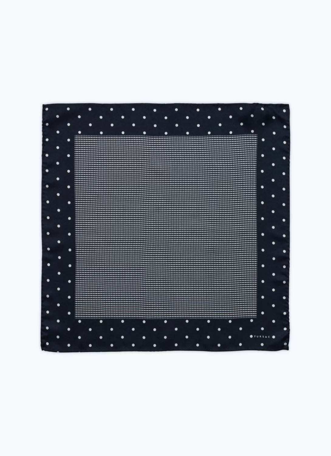 Fursac Silk Pocket Square With Prints Navy Blue Cheap